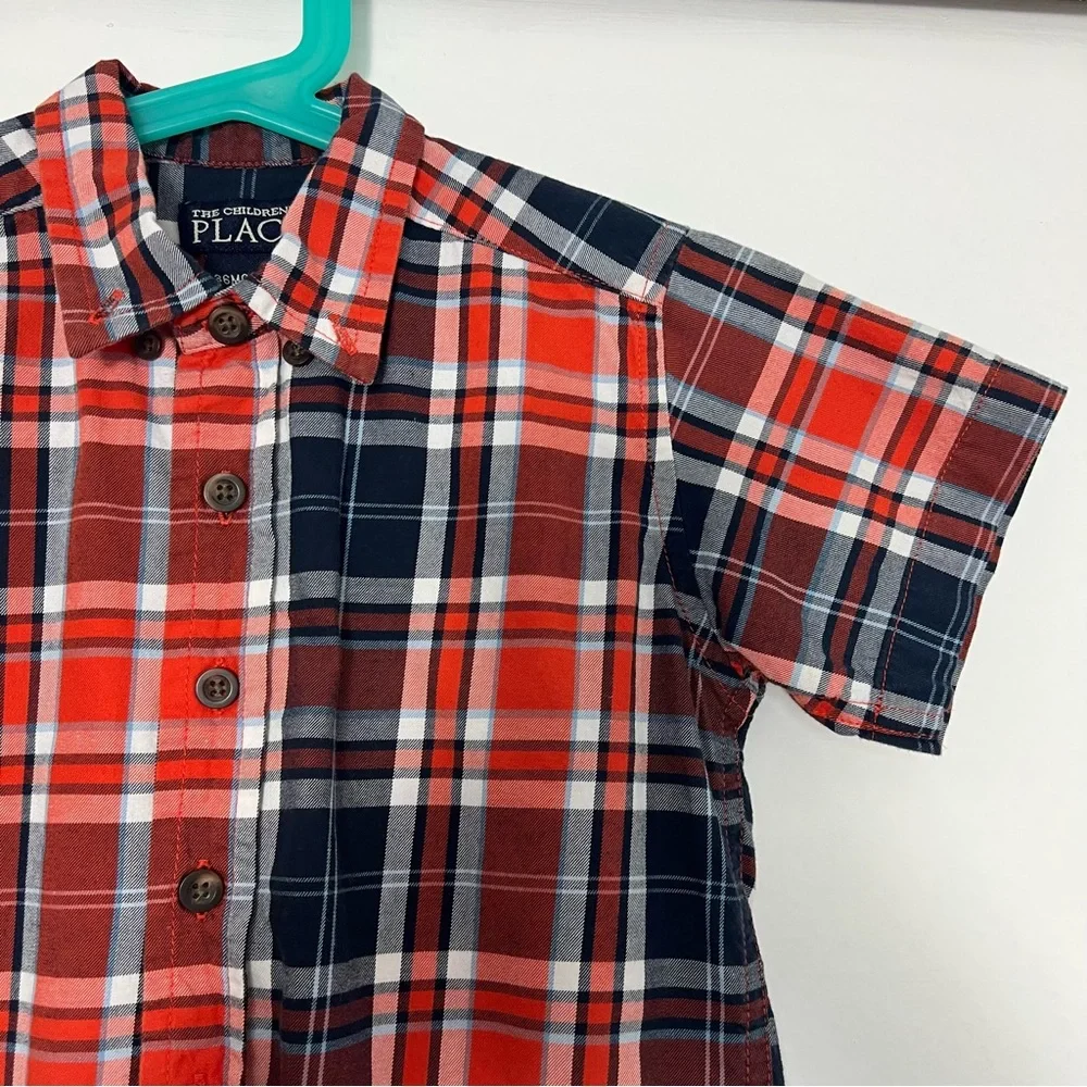 The Children's Place Baby Boys and Toddler Poplin Short Sleeve Button Down Shirt